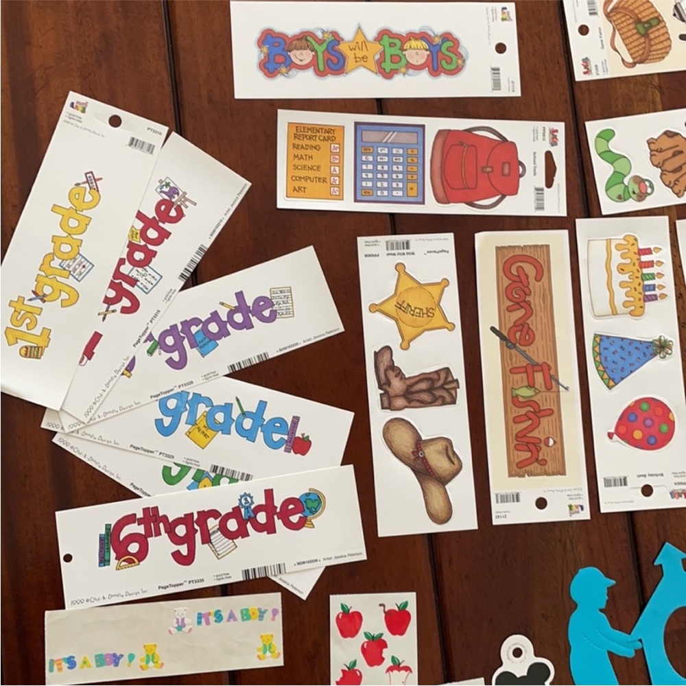 100+Pcs Kids Scrapbook Pack Die Cut Stickers School Sports Outdoor